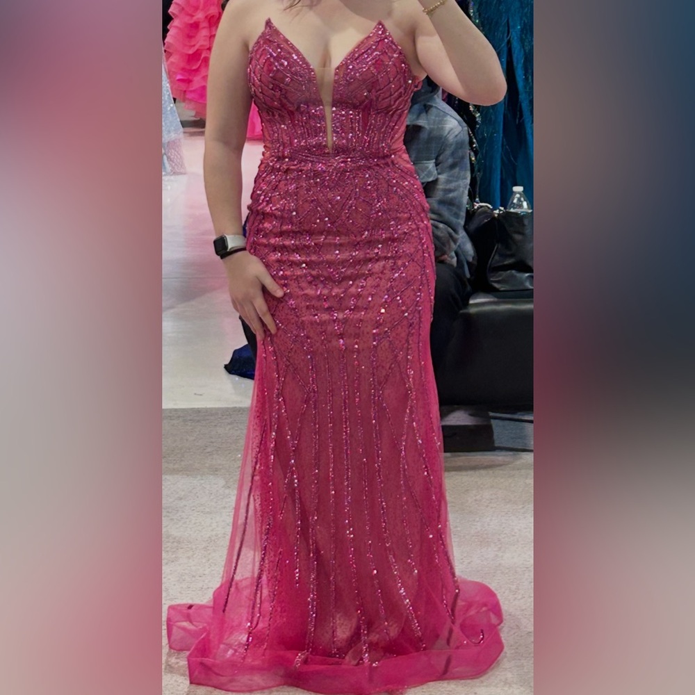 Portia and Scarlett -PS26423C Fuchsia Prom Dress
